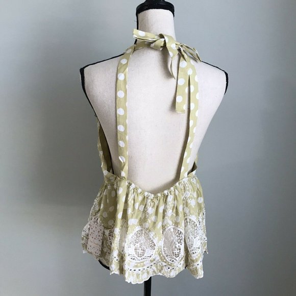 New Free People Citron Combo Lunch Date Halter Top - Picture 4 of 5